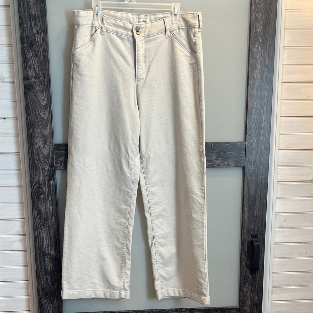 Wonderly Cream High-Rise Trousers